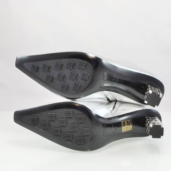 NIB$1375 Givenchy G Cube Metallic High Heels Point Toe Ankle Booties 37.5 7.5 - Picture 11 of 16